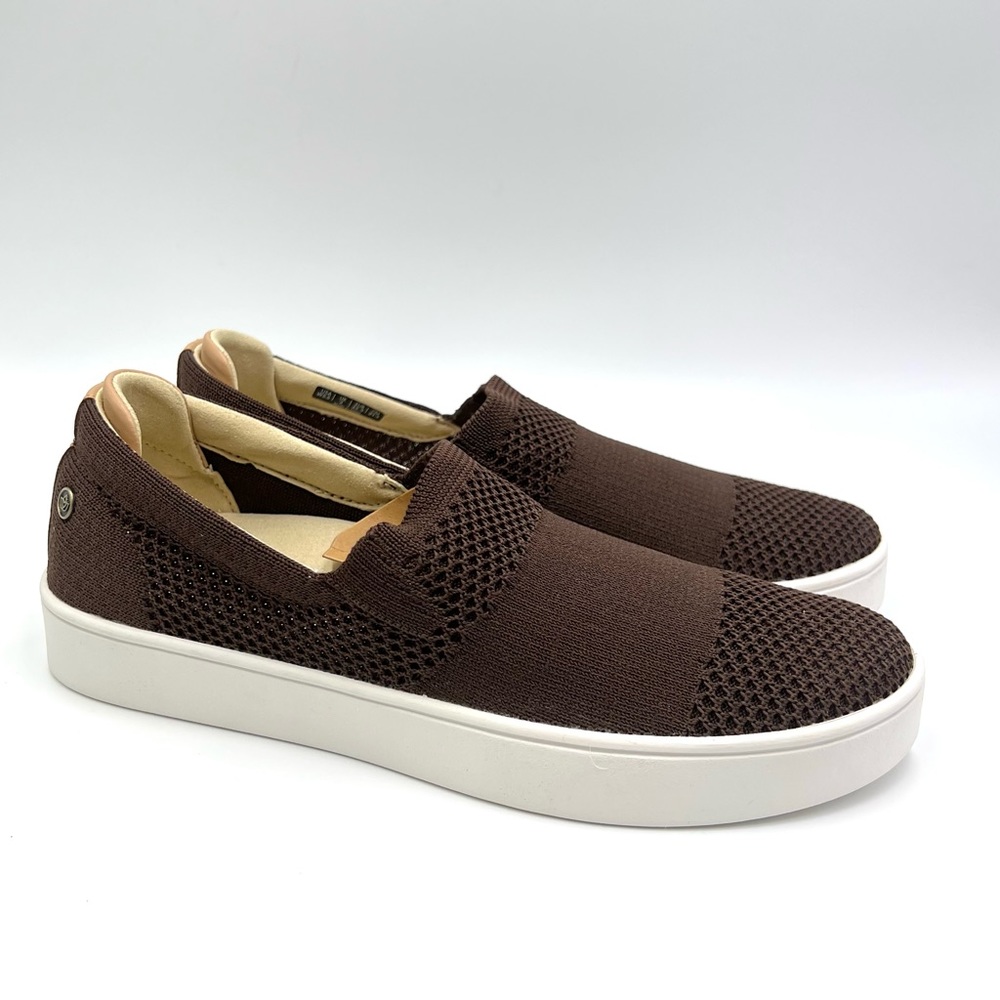 Spenco Womens Size 5.5 Bahama Brown Knit Slip On Comfort Sneakers Shoes NEW‎